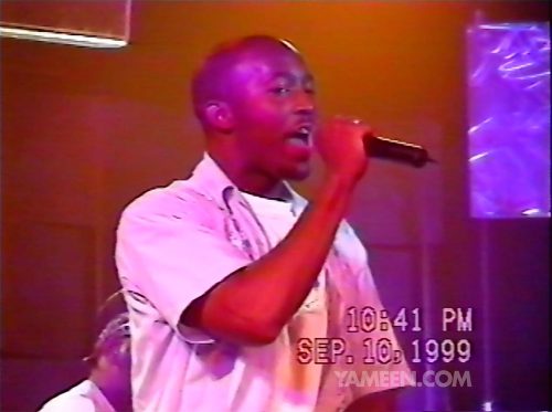 Pep Love and Del the Funky Homosapien of Hieroglyphics perform "Undisputed Champs" at the Sega Dreamcast launch party in San Francisco on 9/10/1999.