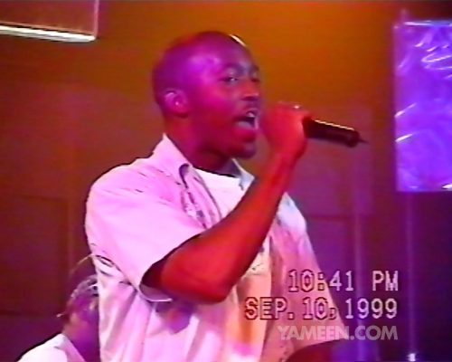 Pep Love and Del the Funky Homosapien of Hieroglyphics perform "Undisputed Champs" at the Sega Dreamcast launch party in San Francisco on 9/10/1999.