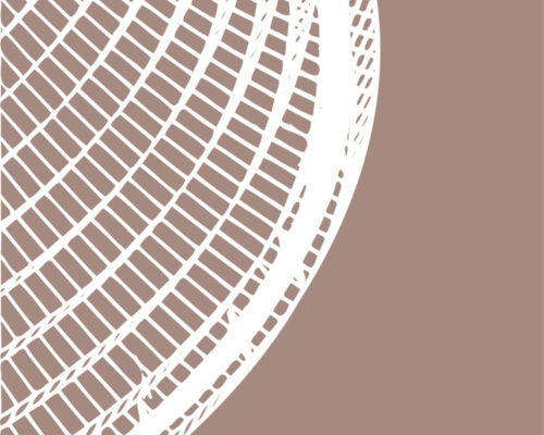 Abstract cover art featuring a geometric, circular grid pattern in white over a muted brown background. In the lower right corner, the text 'SUPREMEeX Koyaanisqatsi' is written in a minimalist sans-serif font.